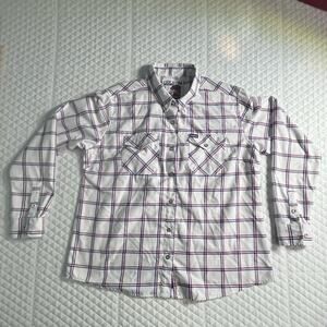 Dixxon Flannel Co Cross Check Womens 2X White Red Plaid Button